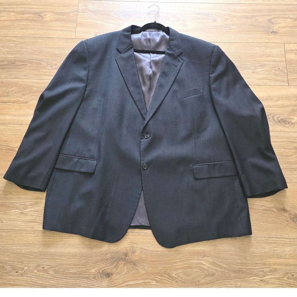 Joseph Abboud Loro Piana Super 130s Wool Blazer Men's 2 Button Sz 54R Blue USA